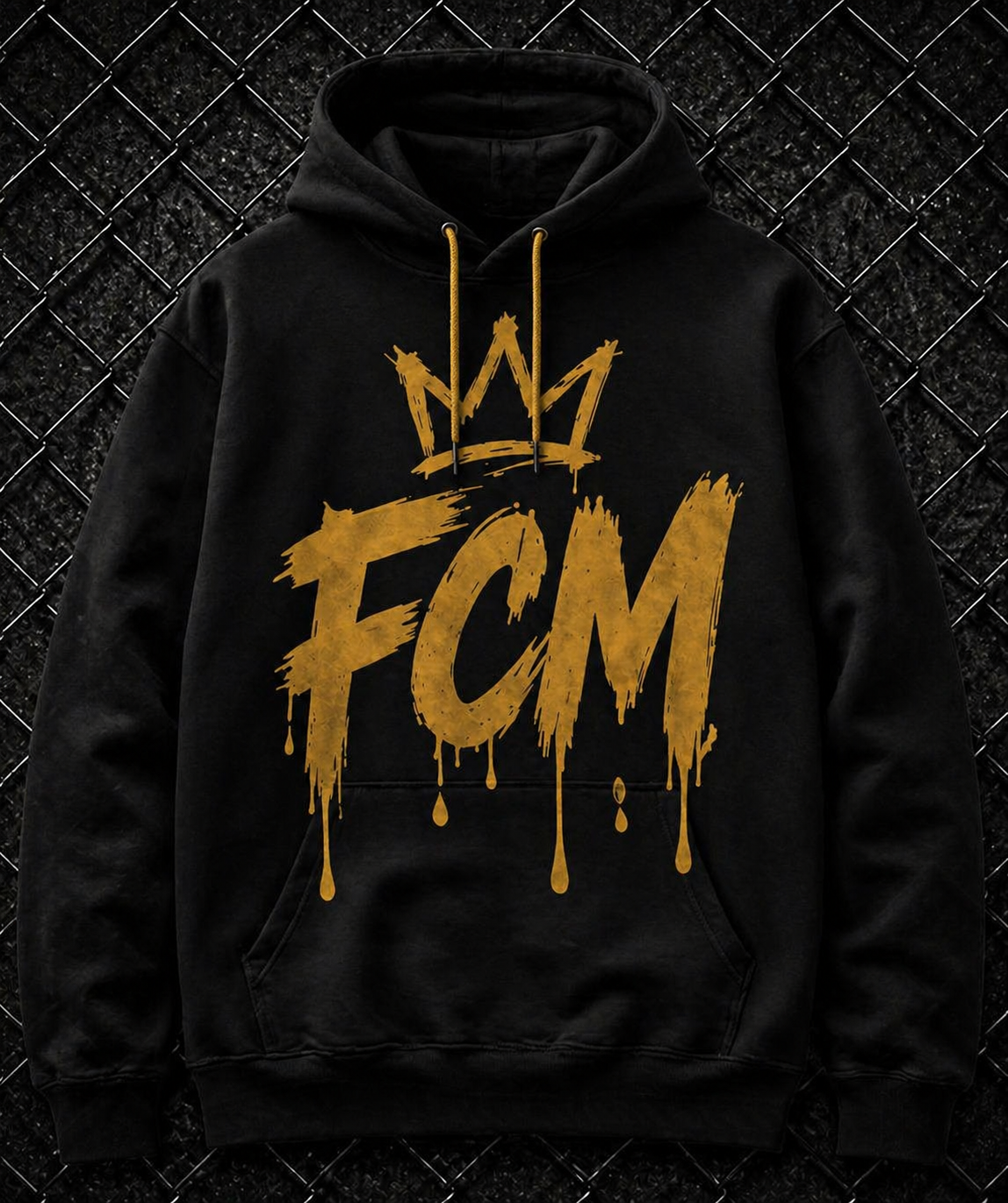 Drip FCM Hoodie | Gold Paint Streetwear Pullover Hoodie